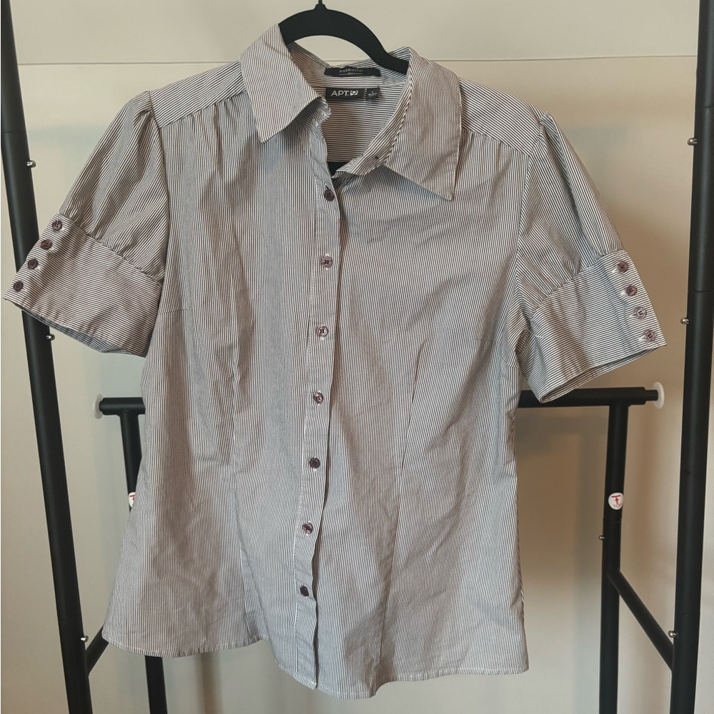 Apt. 9 Black and White Striped Shirt